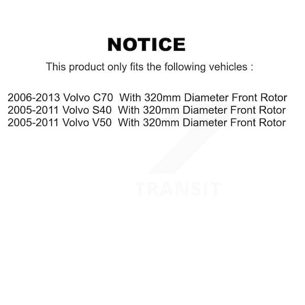 Front Hub Bearing Assembly Disc Brake Rotors And Pads Kit For Volvo S40 C70 V50